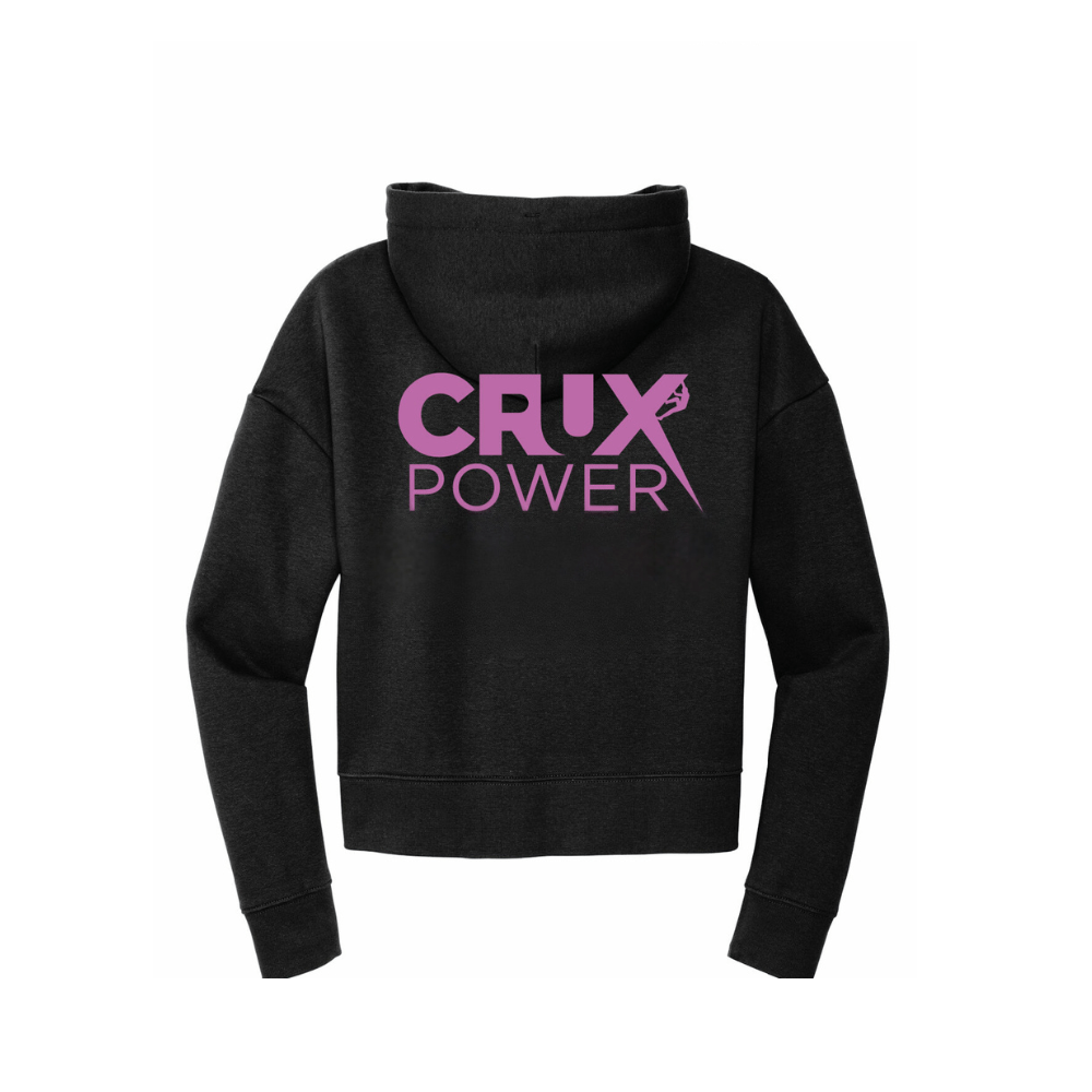 Ladies Cropped Fleece Hoodie - Crux Power Climbing