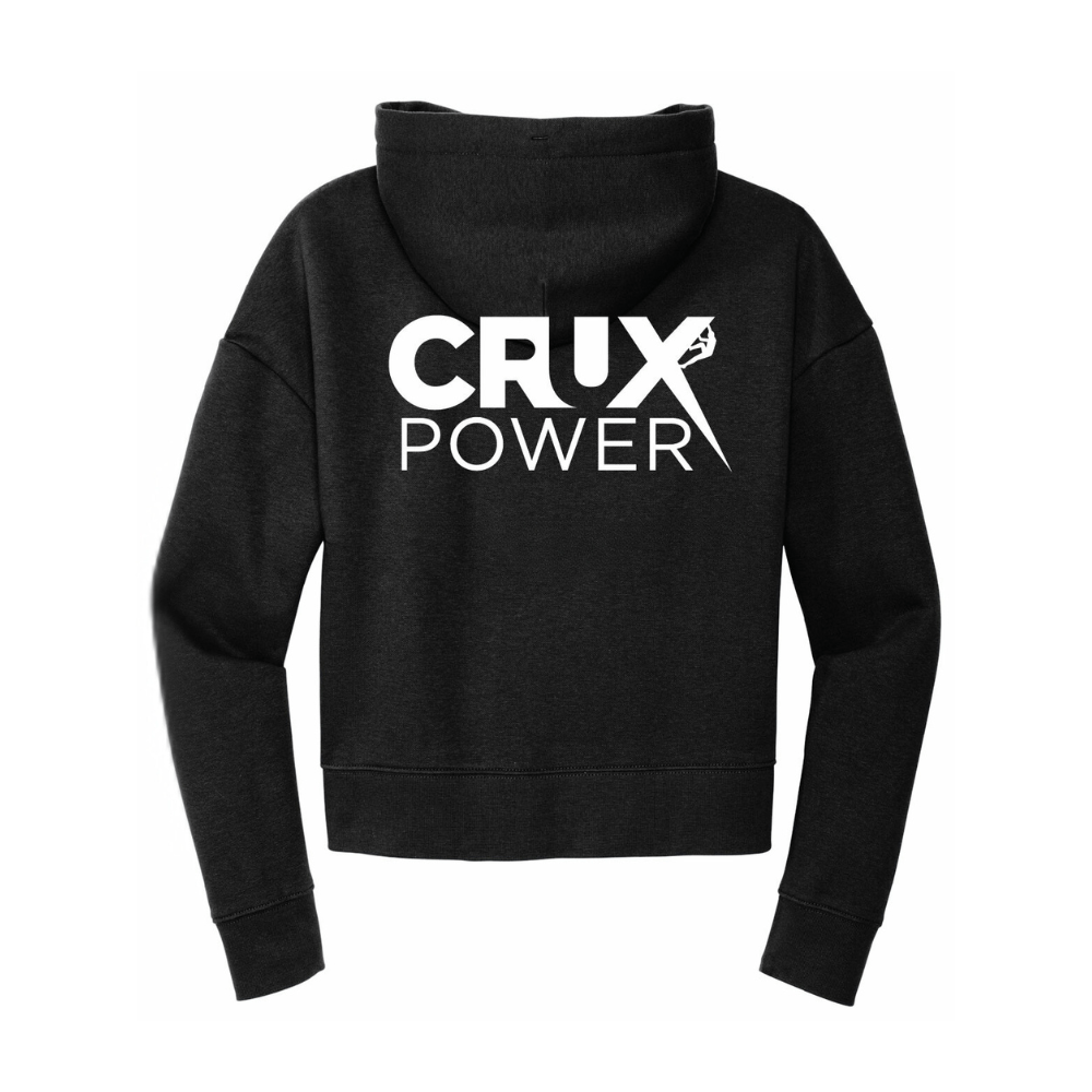 Ladies Cropped Fleece Hoodie - Crux Power Climbing