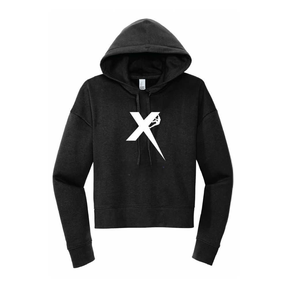 Ladies Cropped Fleece Hoodie - Crux Power Climbing