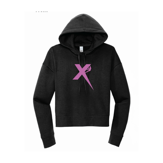 Ladies Cropped Fleece Hoodie - Crux Power Climbing