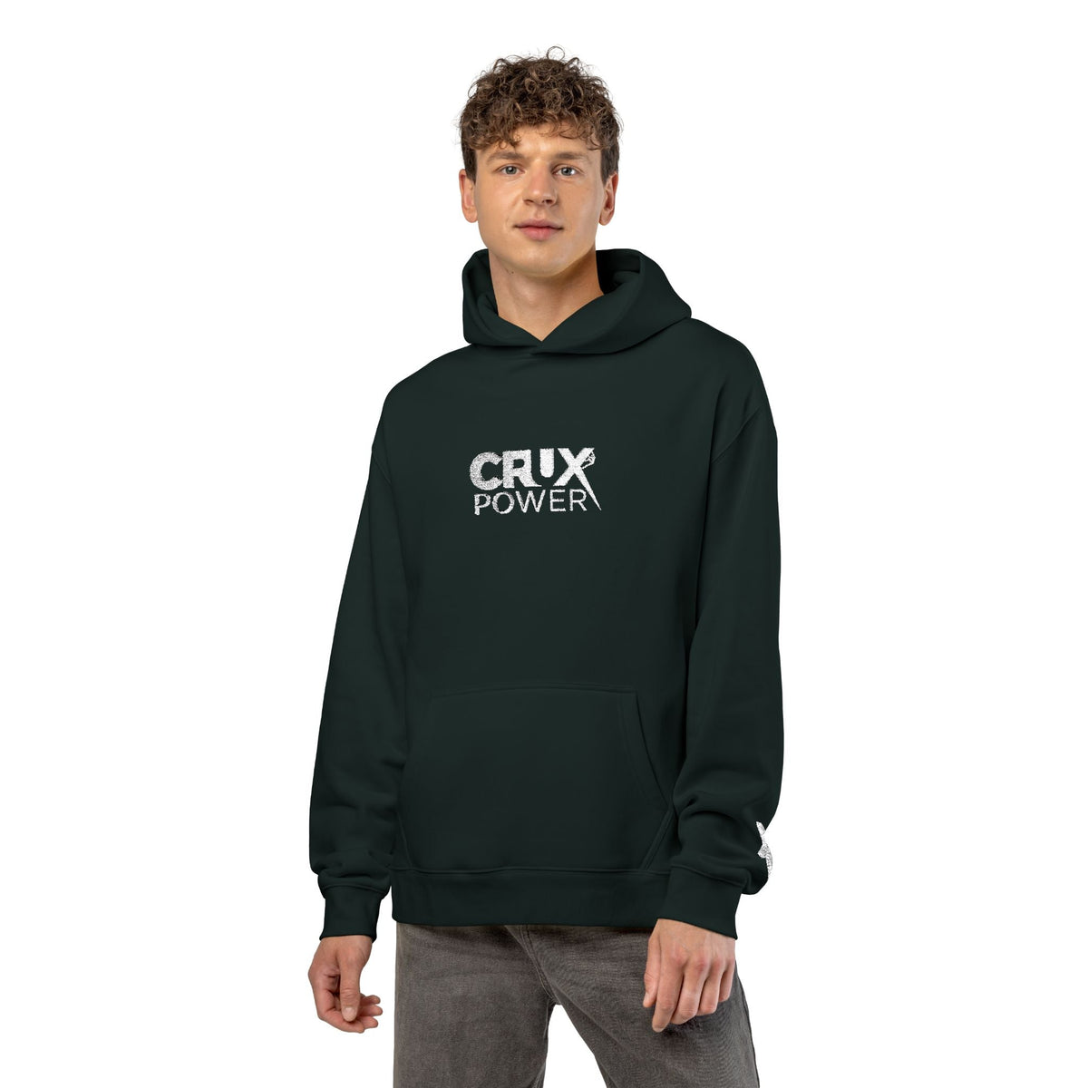 Stitched Crux Power Logo Climbing Hoodie - Crux Power Climbing