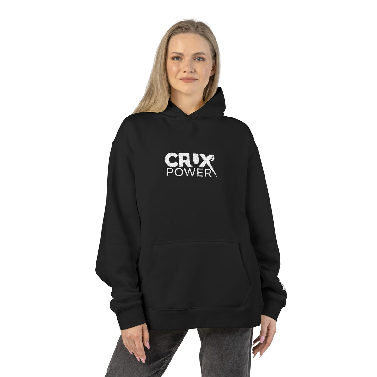 Stitched Crux Power Logo Climbing Hoodie - Crux Power Climbing