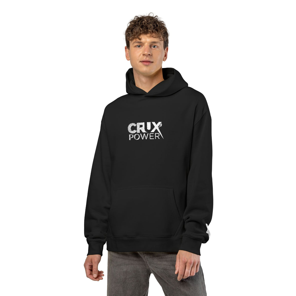 Stitched Crux Power Logo Climbing Hoodie - Crux Power Climbing